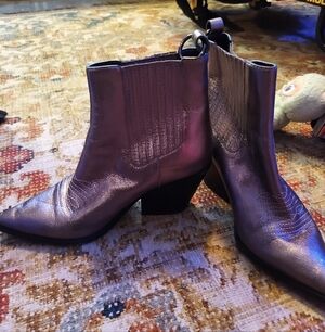 Silver Paige Leather Boots